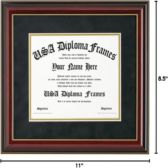 Glossy Cherry Mahogany with Gold Trim Diploma Frame (8.5 x 11) {3}