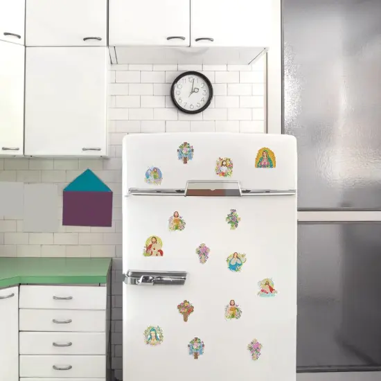 Diamond Painting Art Magnets Refrigerator - 12 PCS Christian Diamond Painting Kit Jesus Cross Our Lady Religious Gem Art Fridge Sticker Set for Inspirational Christmas Gift Adult Beginner Home Decor {4}