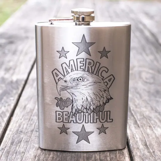 8oz America the Beautiful Stainless Steel Flask {3}