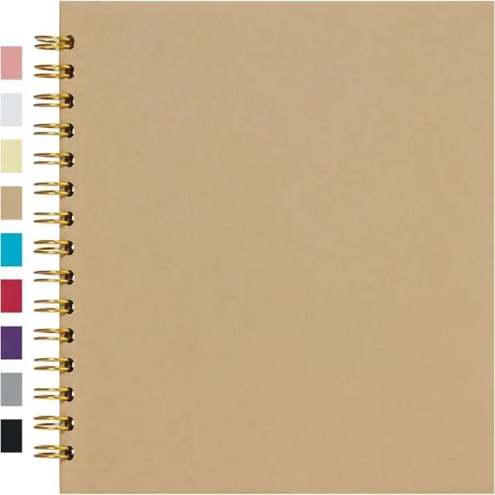 Large DIY Scrapbook Photo Album 80 Pages Thick Kraft Paper Scrap Book Albums for Wedding Anniversary Family and Baby (Brown) {1}