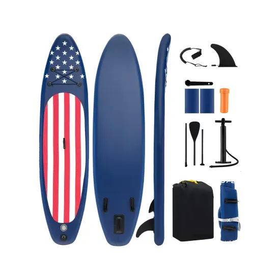 Inflatable Paddle Board with Triple Fins and Adjustable Handle {1}