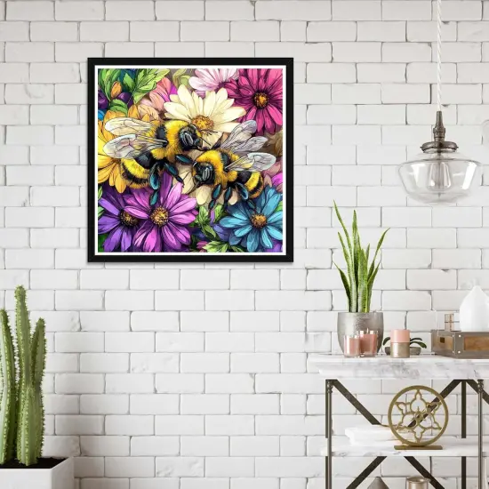 5D DIY Diamond Art Bee, Diamond Art Kits for Adults Flower, Diamond Painting {2}