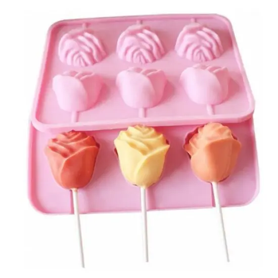 Mothers Day Rose Shape 1 Count 6 Cavity Mothers Day Silicone Mold {3}