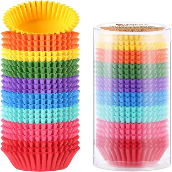 Colored Mini Paper Cupcake Liners Vibrant Muffin Baking Cups 400-Count {1}