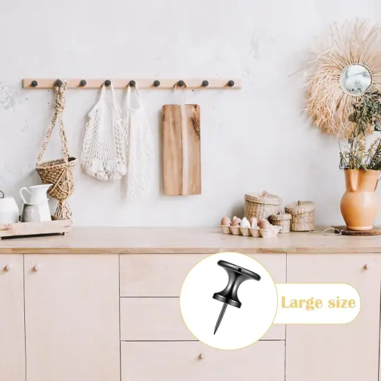 Metal Push Pins, 35 Pieces Large Double Headed Picture Hanging Nails and Black Thumb Tacks for Wall Cork Board Poster Hanging, Wall Pins Wall Tacks for Office Home Decor {5}