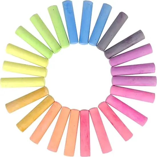 Non Toxic Sidewalk Chalk Bucket (24 Count) - Washable Colored Chalk Bulk Set for Kids and Toddlers Outdoor Games {3}