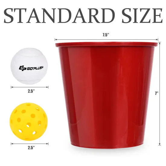 Giant Yard Pong Game Set with 12 Buckets and 2 Balls Outdoor Indoor Party Game for All Ages {4}