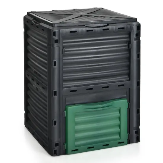 80-Gallon PP Composter Bin with Ventilation and Easy Access Door Black {7}
