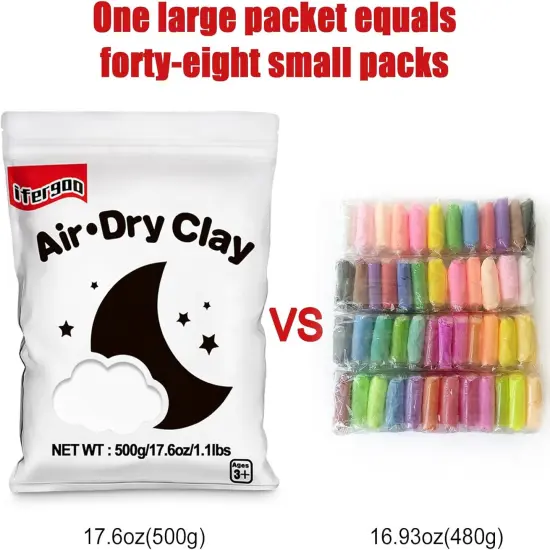 White Air Dry Clay, DIY Creative Modeling Clay for Kids, Super Light Magic Clay for Kids Age 3-12, Safe & Non-Toxic, Molding Clay for Sculpting {4}