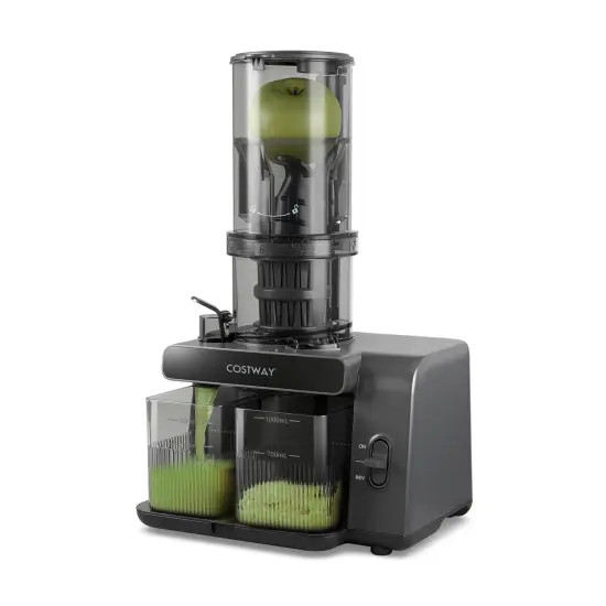 Cold Press Juicer with 5.3" Wide Feed Chute and Ultra-Fine Masticating Technology &ndash; Gray {1}