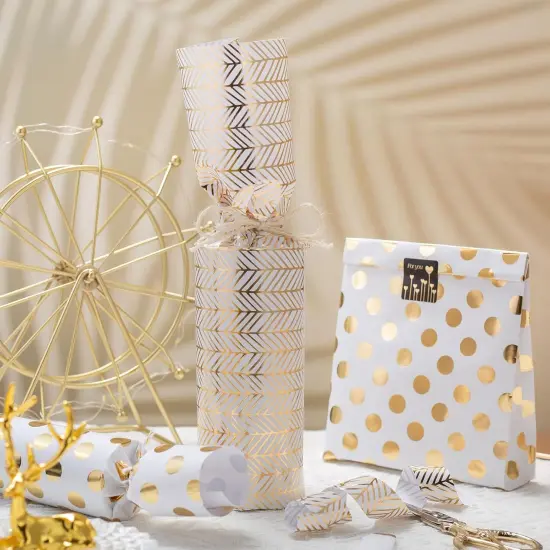 Gold Birthday Wrapping Paper Roll 17 inch x 120 inch Per roll {2}