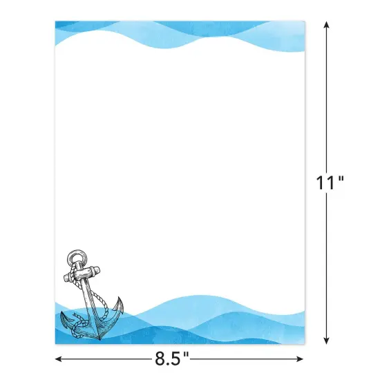 Great Papers! Nautical Anchor Letterhead, for Invitations, Announcements and Personal Messages, Printer Friendly 8.5&rdquo;x11&rdquo;, 50 Pack {2}