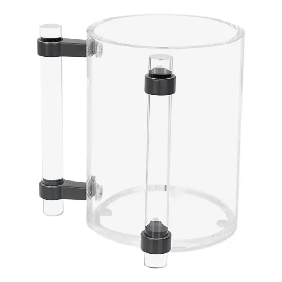 Lucite Wash Cup with Elegant Handles Silver {2}