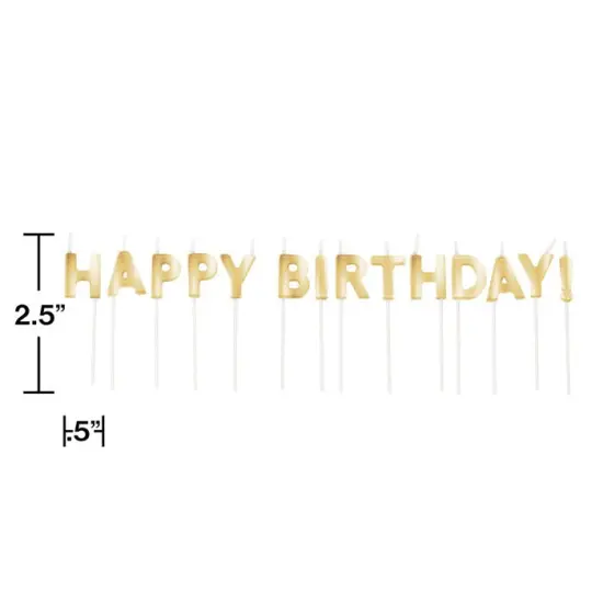 168 pc Bulk Gold Happy Birthday Candles {2}