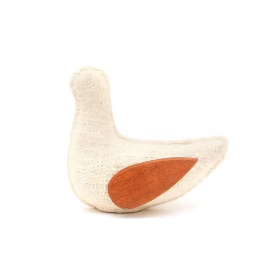 EcoMix Dove with Fabric & Wood Wings &ndash; Handcrafted Figurine & Sculptural D&eacute;cor-9X4.5X7.8" {2}