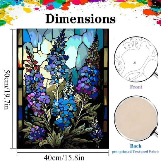 Flower Paint by Number for Adults-Paint by Numbers for Adults Beginner,Flower Paint by Numbers for Gift Home Wall Decor(Flower,16x20 inch) {4}