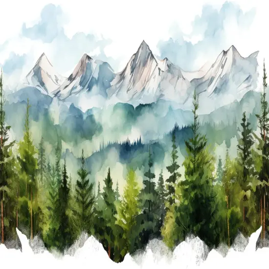 DIY Paint by Number for Adult, Mountain Range Paint by Numbers, Watercolor Landscape Adult Paint by Numbers Kits on Canvas {1}