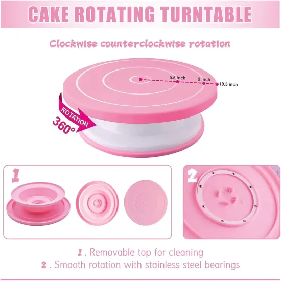 Cake Decorating Supplies Kit Tools 255pcs, Cake Decorating Set with Cake Turntable, 12 Numbered Icing Piping Tips, Cookie Cutters, Icing Smoother & Other Accessories for Cake Decoration (255 PCS) {3}