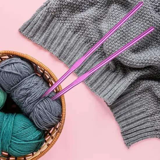 12 PCS Crochet Hook 4.5 mm Crochet Hooks Size 7 Aluminum Knitting Needles Craft Yarn, DIY Crochet Hooks Set for Knitting Scarf Hat {3}