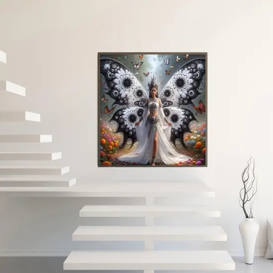 Diamond Art Painting Kits for Adults, Butterfly Fairy 5D Diamond Painting Dots Art Kits for Adults Beginner, DIY Flowers Full Round Gem Crystal Art paint by Diamond, Home Wall Decor {4}