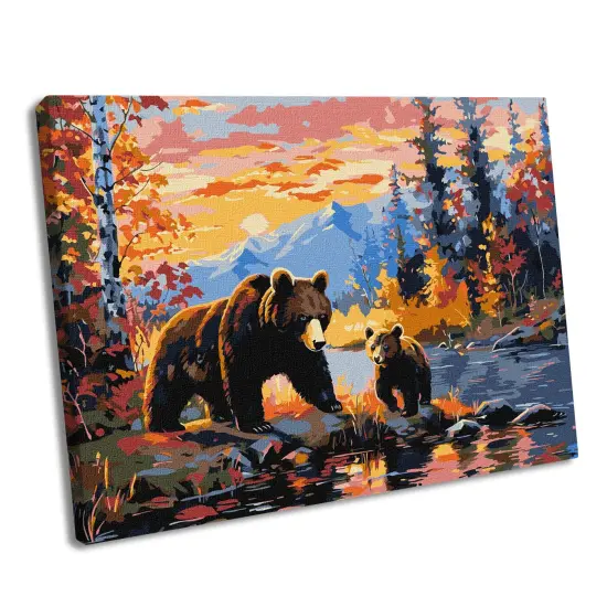 Painting by Numbers kit A bearfamily KHO6650 {2}
