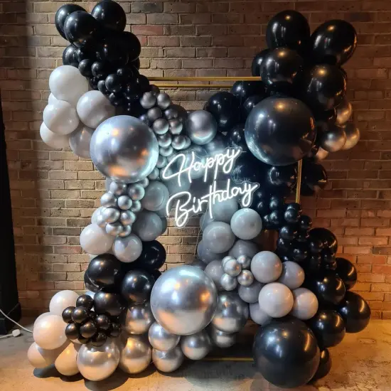 Gray Balloons Latex Party Balloons - 100 Pack 12 inch Round Helium Pastel Grey Balloons for Birthday Baby Shower Wedding Anniversary Party Decorations {2}