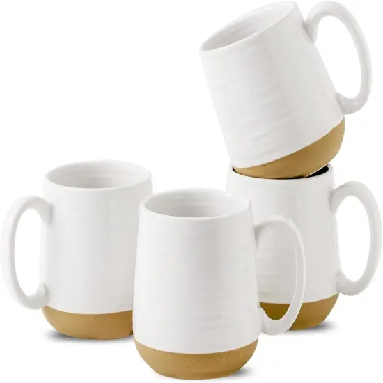 Coffee Mugs Set of 4, 15 oz Ceramic Coffee Cups with Comfortable Handle {1}