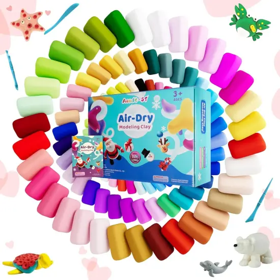 Air Dry Clay 102 Colors, Modeling Clay for Kids, DIY Model Magic Clay, Molding Clay Kit with Sculpting Tools, Non-Sticky Soft and Super Light, Arts and Crafts Gift for Boys Girls Kids. {2}