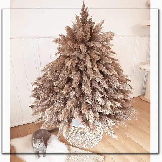 20 Pcs 23 Inch Tall Fluffy Pampas Grass XL Size Brown Dry Pompous Grass Decor Wedding Flower Boho Decor Natural Pompas Flower Bouquet {5}