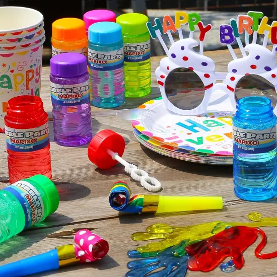 16 Pack Bubble for Kids Party Favors, Bubble Bottle with Wand Attached to The Cap, 8 Colors Bubbles Bulk Set with Gift Box, Blow Bubbles Solution Toy for Birthday, Summer, Goody Bag Stuffers Supplies {5}