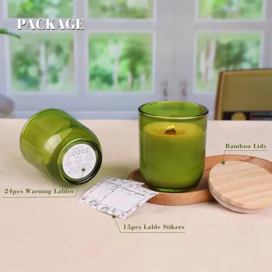 12PCS Premium 8oz Green Glass Candle Jars with Lids - Bulk Empty Vessels for Candles, Eco-Friendly Candle Containers for Wedding Gifts & Candle Making Supplies, Ideal for Candle Business Owners {3}
