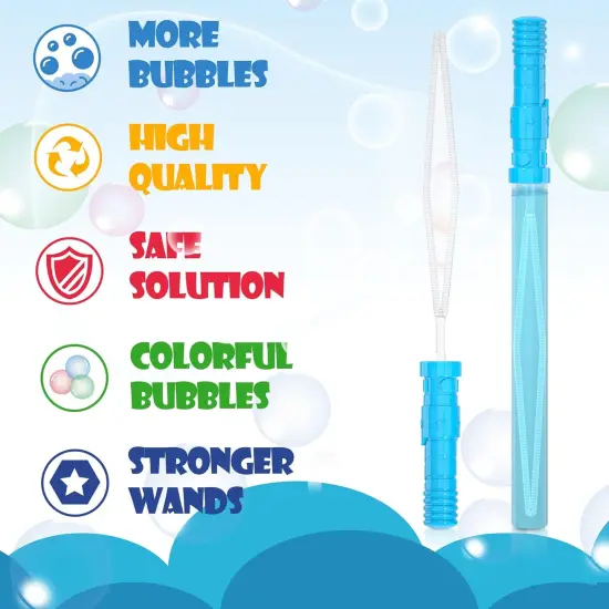 40 Pack 14&rsquo;&rsquo; Big Bubble Wands, 8 Colors Bubbles Bulk for Summer Toy, Outdoor / Indoor Activity Use, Easter, Birthday, Graduation, Shower, Bubbles Party Favors Supplies for Kids Toddlers {2}