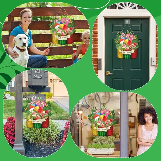 Welcome Sign Summer Door Sign Wooden Farmhouse Home Sign Welcome Sign for Summer {5}