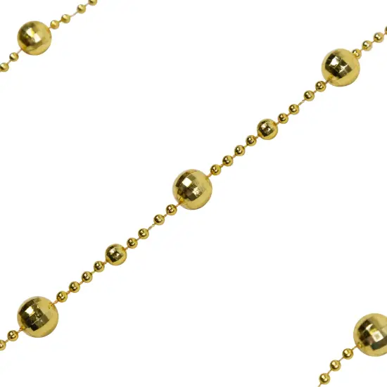 Northlight Shiny Mirrored Disco Ball Beaded Christmas Garland - 15' x .5" - Gold - Unlit {5}