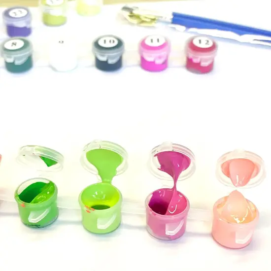 Acrylic Paint by Number Easy for Adults Kids Beginner, Drawing Paintwork with Paintbrushes,Arts Craft Home Wall Decor,Acrylic Pigment-Butterfly Flower 16x16 inch(No Frame) {5}