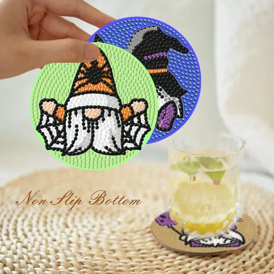 Cute Gnome Diamond Painting Coasters Kits - 8PCS {5}