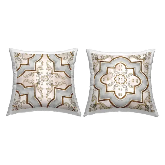 Mosaic Tile Geometrics 2 PC Decorative Printed Throw Pillow Set Design by Irena Orlov, 18 x 7 x 18 {1}