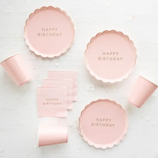 PETAL PINK SIGNATURE HAPPY BIRTHDAY COCKTAIL NAPKINS {2}