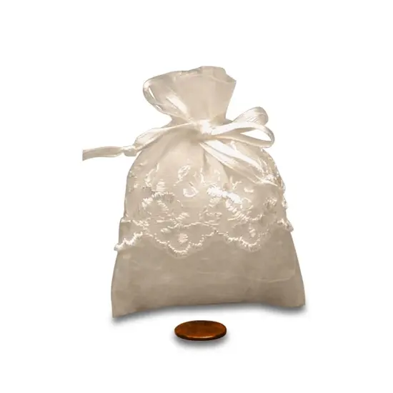 Small Embroidered Skirt Organza Bag 3'' x 4'' for Gifts {2}