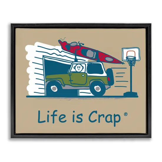 Stupell Industries Kayak and Garage Framed Floater Canvas Wall Art Design by LIC {1}