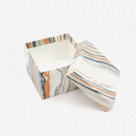 Handmade Paper Square Gift Box - Set of 2, 5 X 5 X 3 Inch {4}