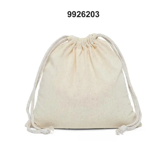 Compact 2" x 3.5" Plain Cotton Muslin Pouch {2}