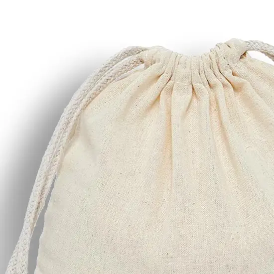 Functional 6" x 6" Plain Cotton Muslin Pouch {3}