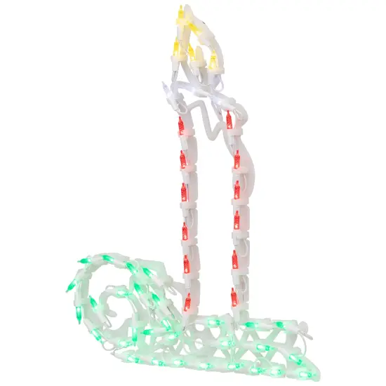 Northlight LED Lighted Candle Christmas Window Silhouette - 17.5" - Multicolor Lights Red {6}