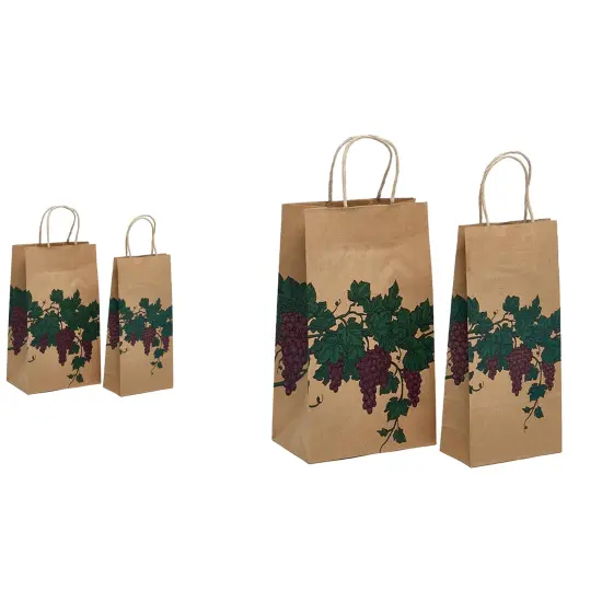 Elegant Grape Print Shopping Bag 8" x 4 3/4" x 13 5/8" {6}