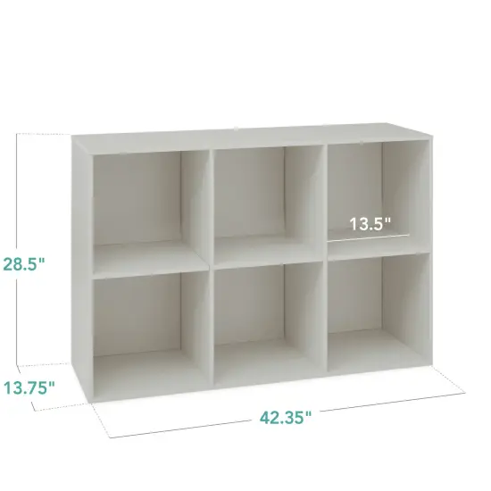 Best Choice Products 6-Cube Bookshelf, 13.5in Display Storage System, Organizer w/ Removable Back Panels Gray {2}
