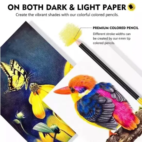 Kitcheniva 72 Pack Premier Colored Pencils Drawing Art Tools Kit {4}