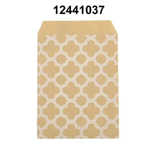 Economical White Paper Merchandise Bags 3 1/4" x 5 1/8" Quatrefoil {3}