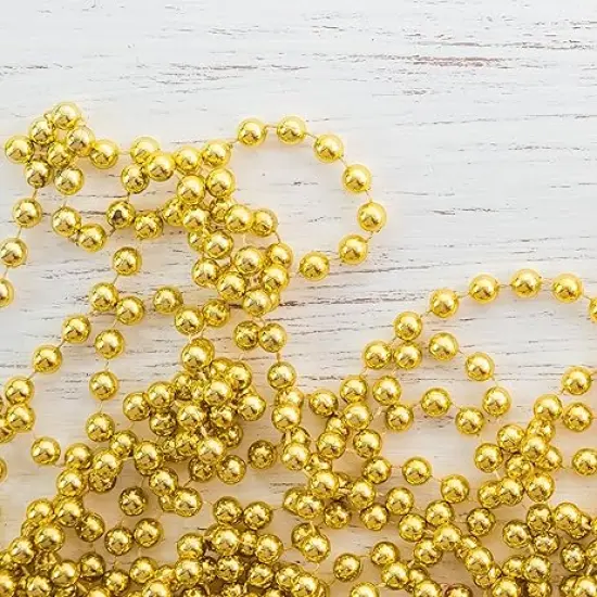 4E's Novelty 72 Pack Gold Beads Necklaces Bulk for St Patricks Day Beads Mecklace, Mardi Gras Beads, Great for Pirate Themed Party Supplies, Gatsby Roaring 20's 1920s Accessories Favors {2}