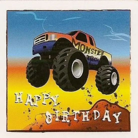 8" Round ~ Birthday Monster Truck ~ Edible Cake/Cupcake Topper!!! {1}
